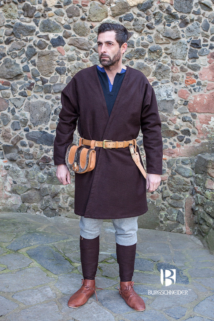Vikinški kaftan Loki, mješavina vune, smeđa