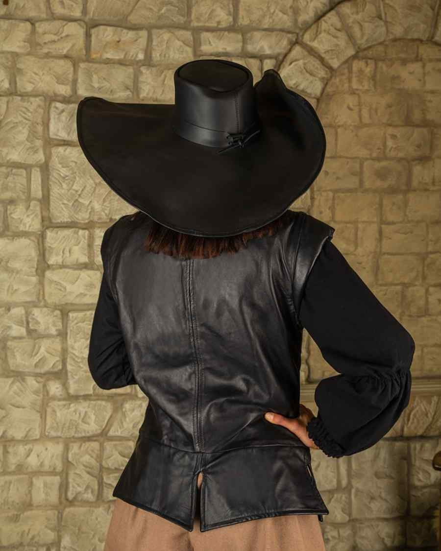 Leren vest Tilly, 16e - 17e eeuws, zwart