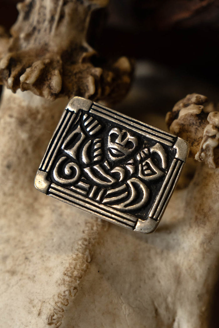 Viking bältesbeslag Adelsö, försilvrad