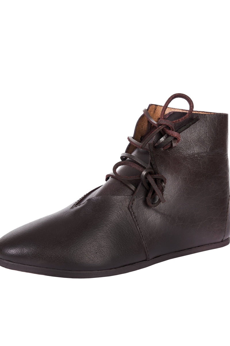 Knöchelstiefel des 15. Jahrhunderts, braun