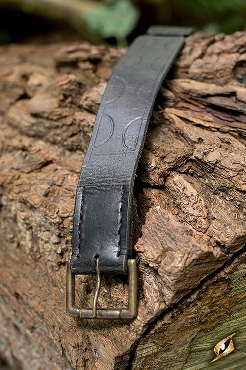 Leren riem Aruthia, zwart, 160 cm