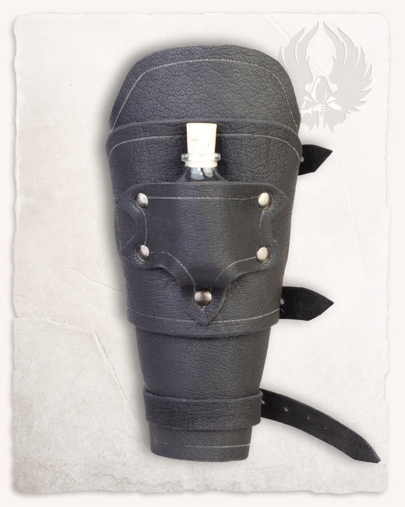 Bracer Geralt for vials, forearm guard, black, left