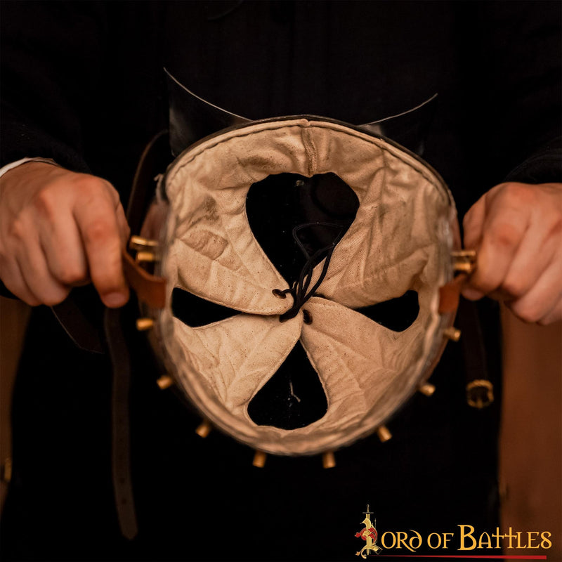 Niemiecki bascinet z podnoszonym wizjerem, 2 mm (battle-ready)