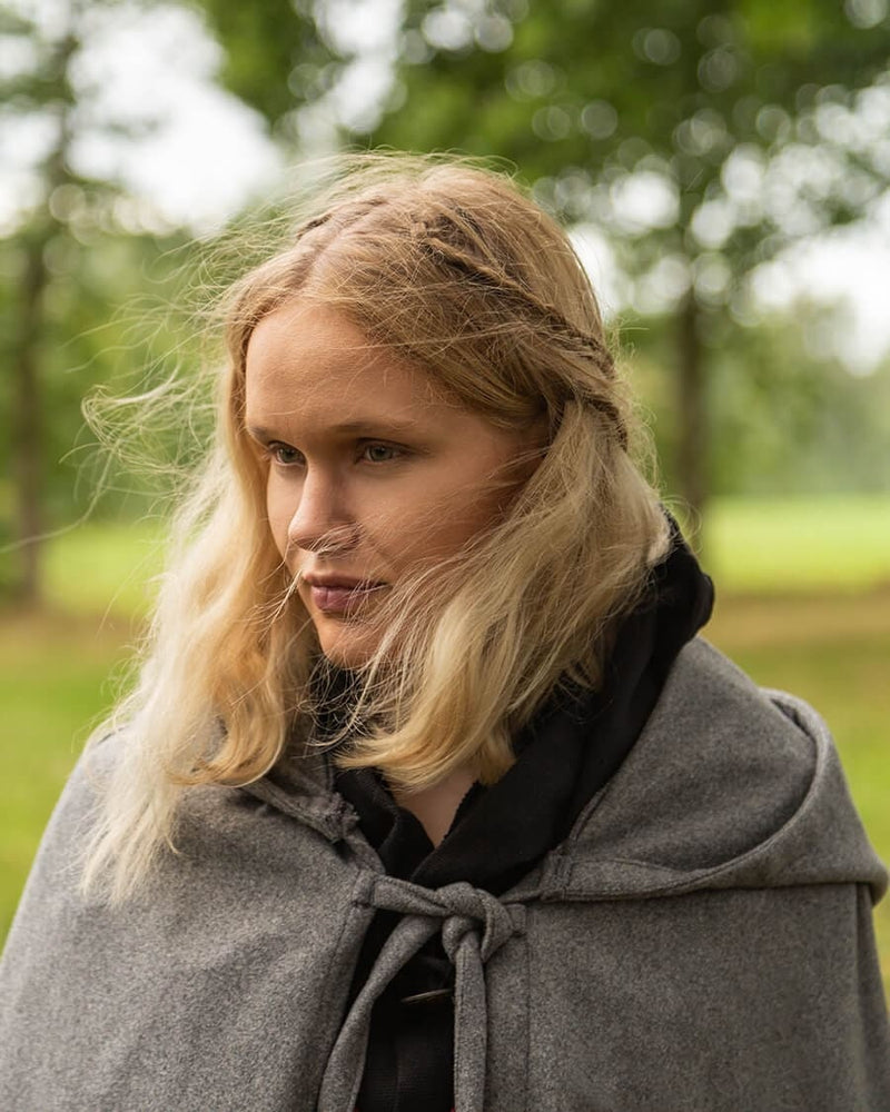 Capa Harun, mezcla de lana, gris