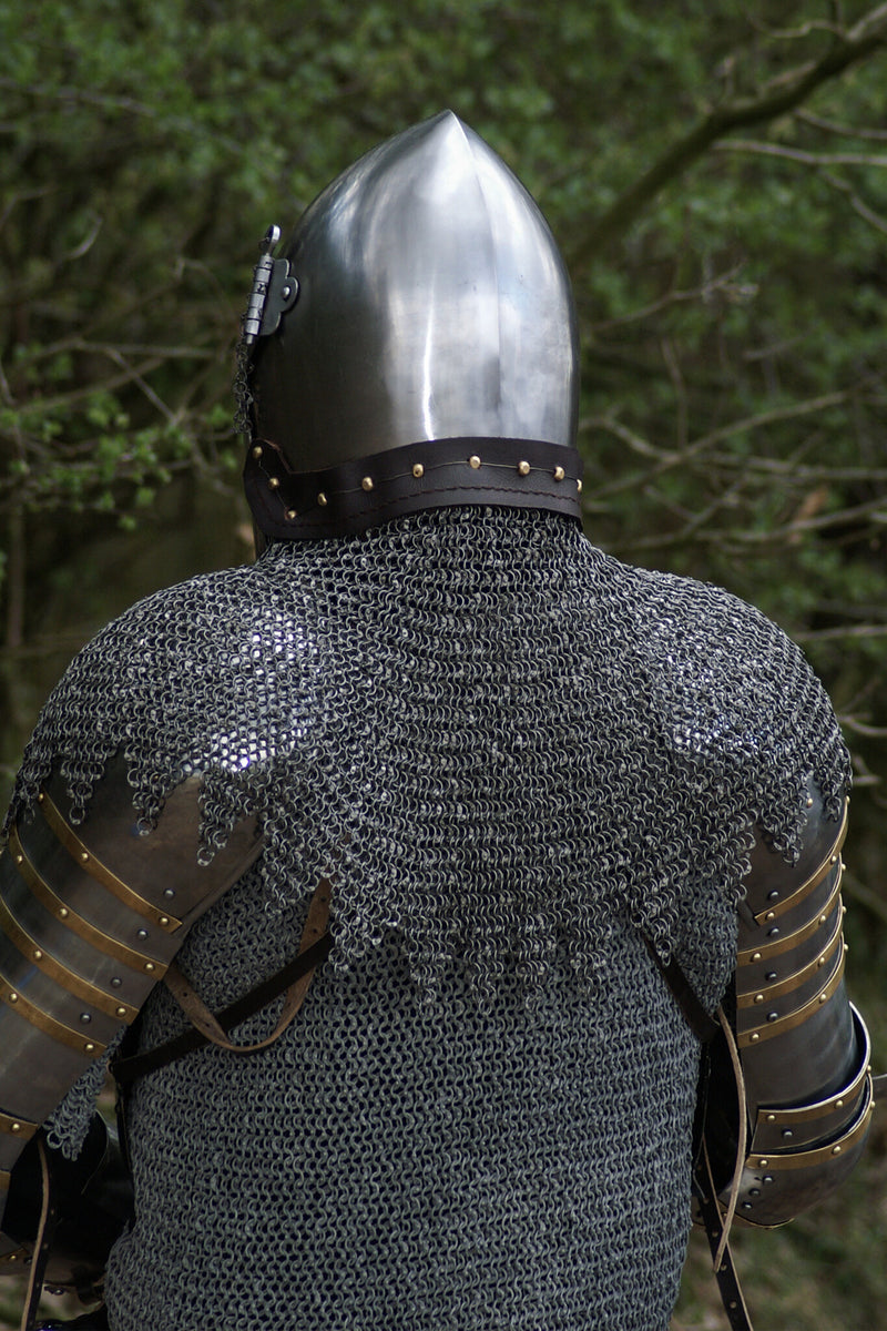 Camail / aventail, u-nittet, bronzeret, 8 mm