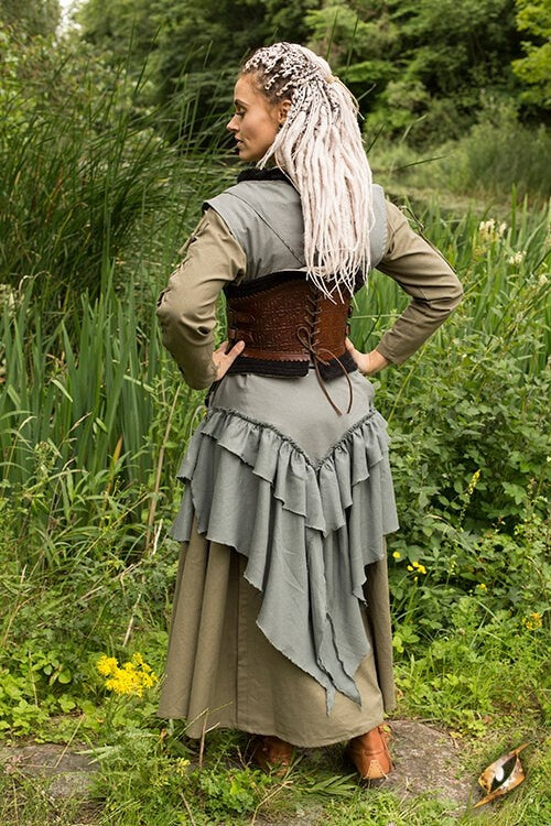 Corsetto in cuoio Margot, marrone