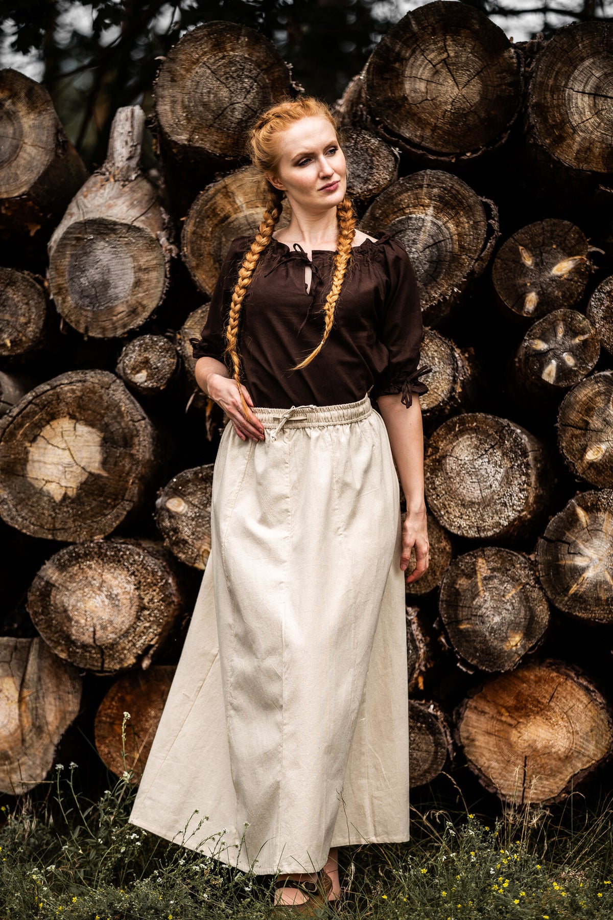 Baroque blouse Julia, bruin