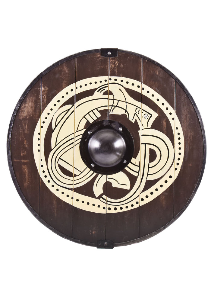 Viking shield with Midgard snake
