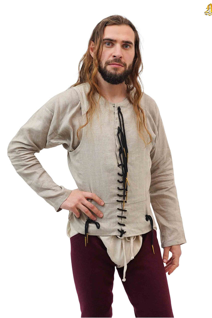 Pourpoint du 14ème-15ème siècle, laine, naturel