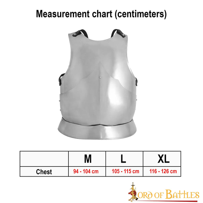 Brustkürass 15. Jahrhundert, schwarz, 1,6 mm