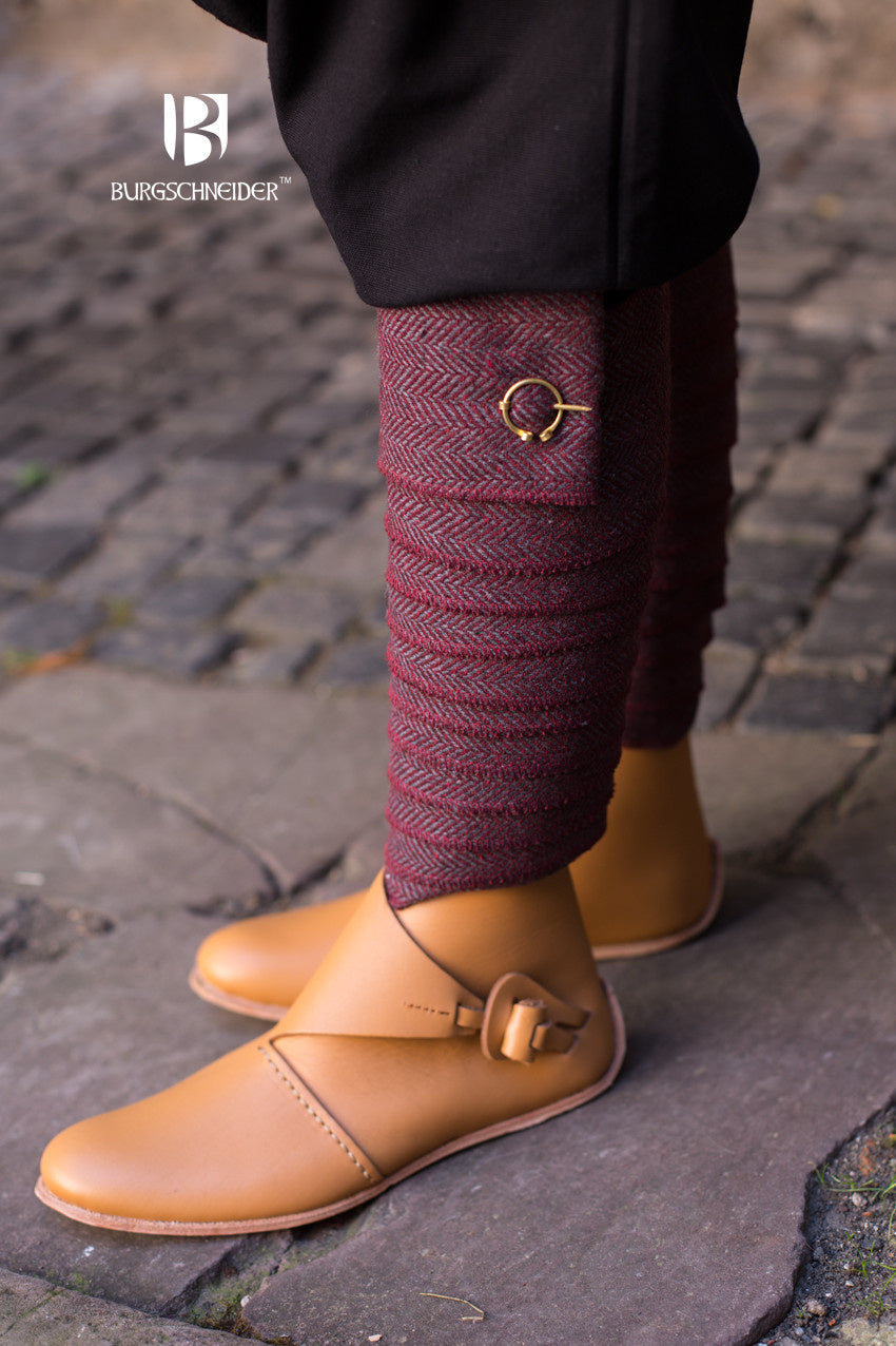 Owijacze na nogi Asgar, bordowe, mieszanka wełny