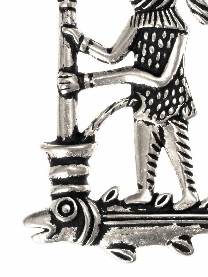 Medeltida badge apdoktor, försilvrad brons