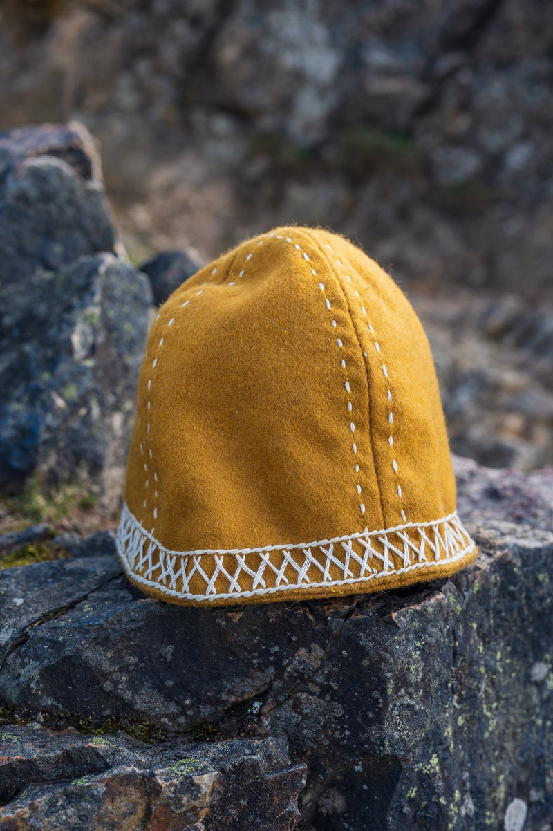 Viking muts Njal, geel, wolmix