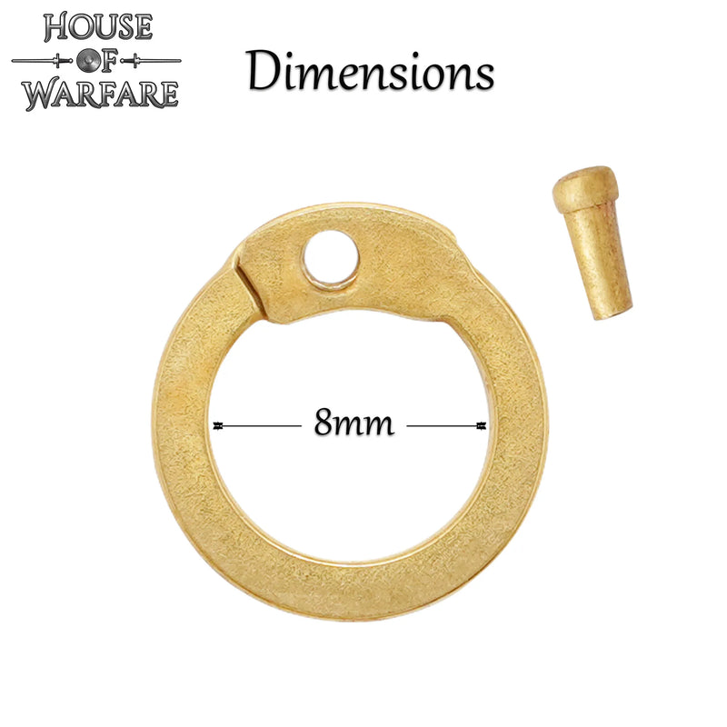 70 g mosiężnych ogniw kolczugi, płaskie ogniwa, okrągłe nity, 8 mm