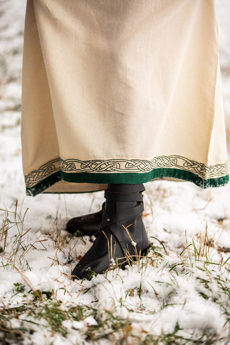 Abito vichingo Lagertha, naturale-verde