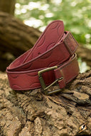 Cinturón de cuero Aruthia, rojo, 160 cm