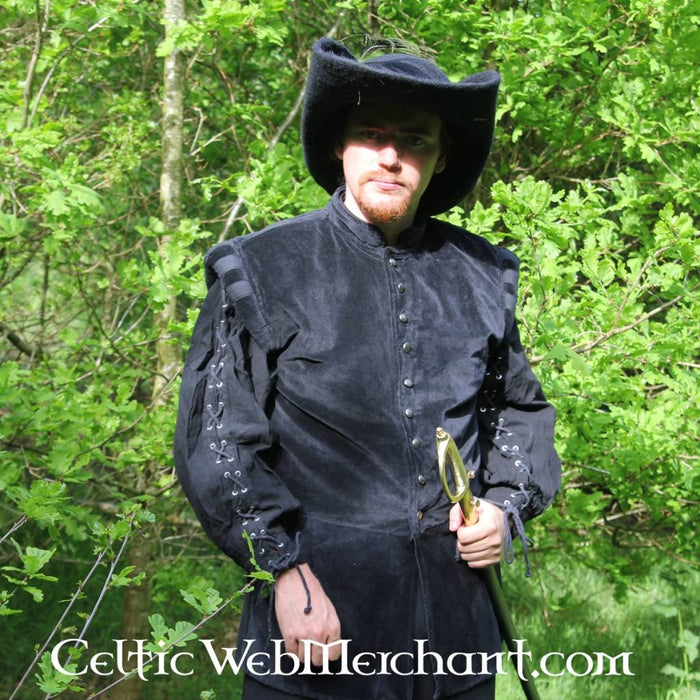 17th century hat Randell, black, wool felt