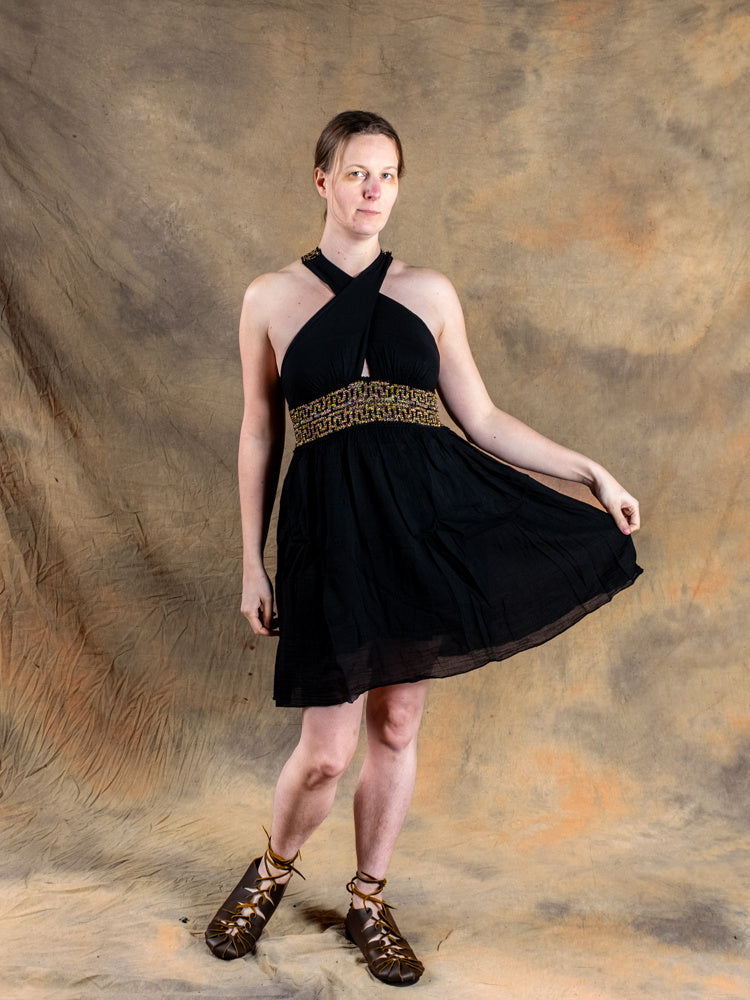 Goddess Dress Persephone, short, black
