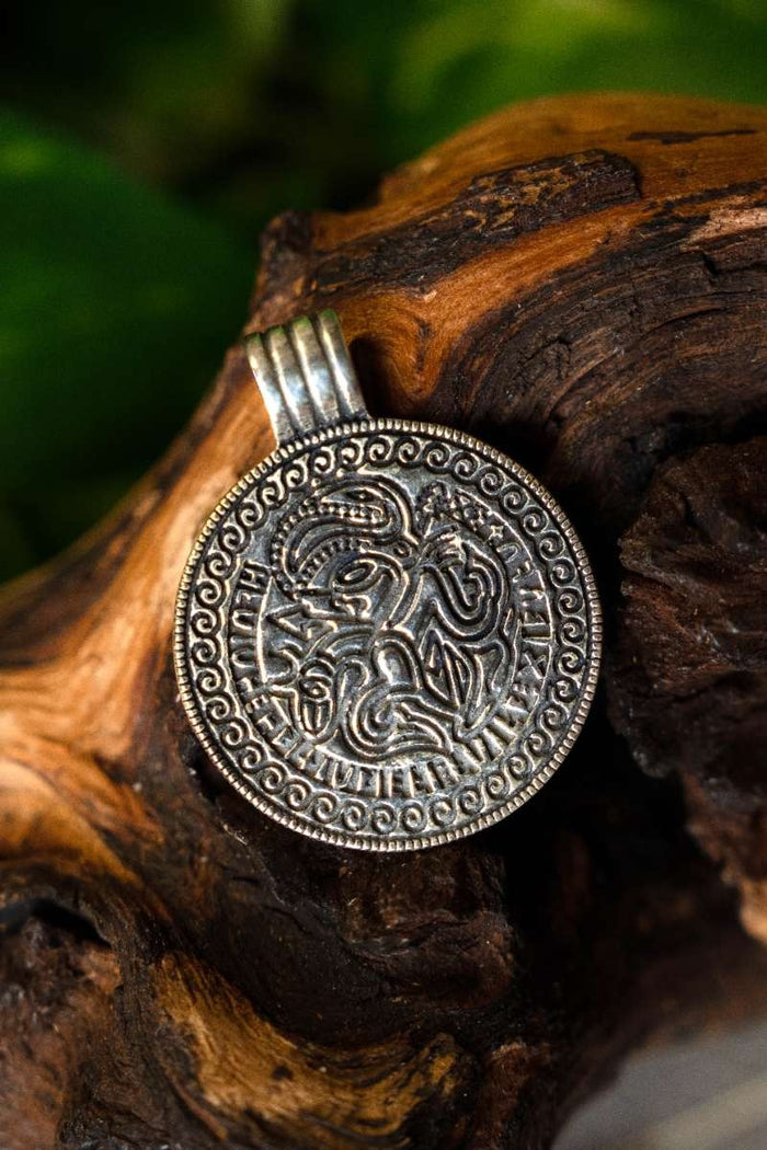Germanic bracteate amulet, replica, sterling silver