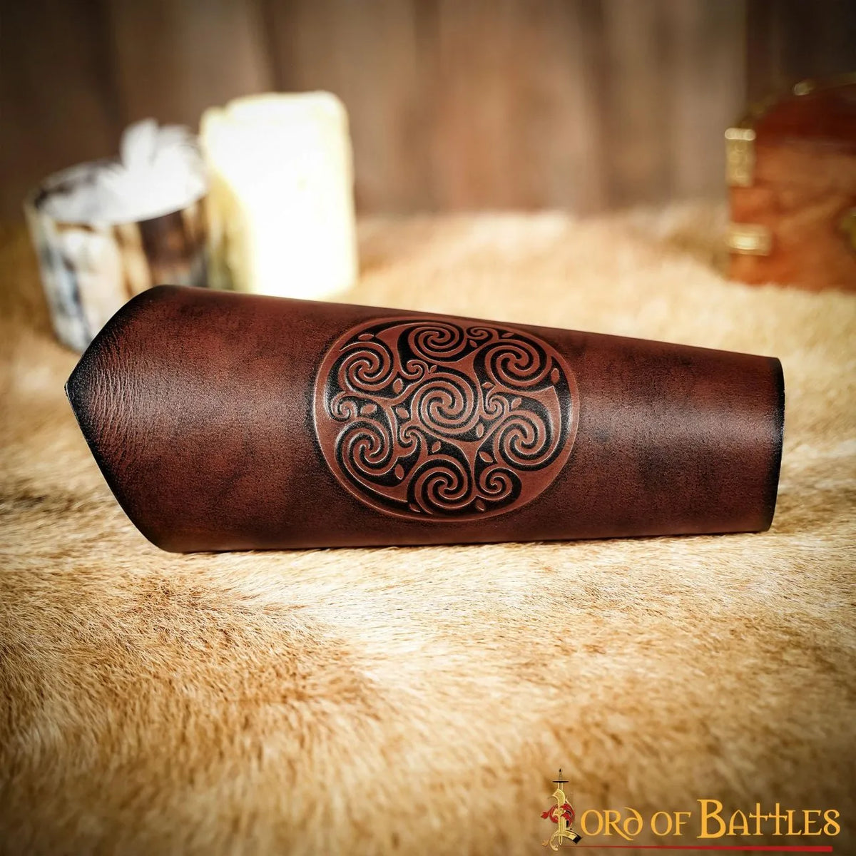 Leren bracers Ingalvur, lang