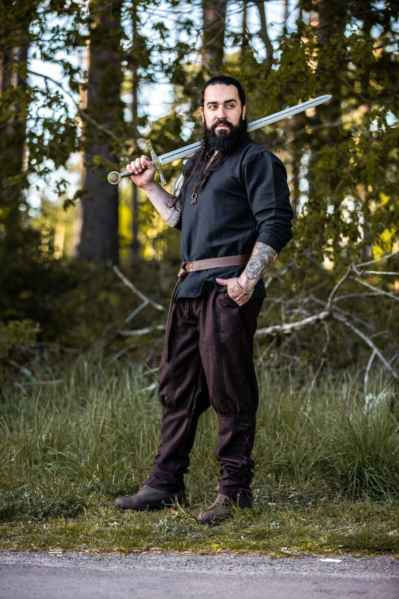 Pantaloni vichinghi Jorvik, marroni, misto lana