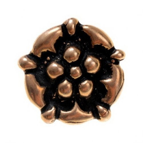 Boutons du bas Moyen Âge à rose, en bronze, lot de cinq pièces