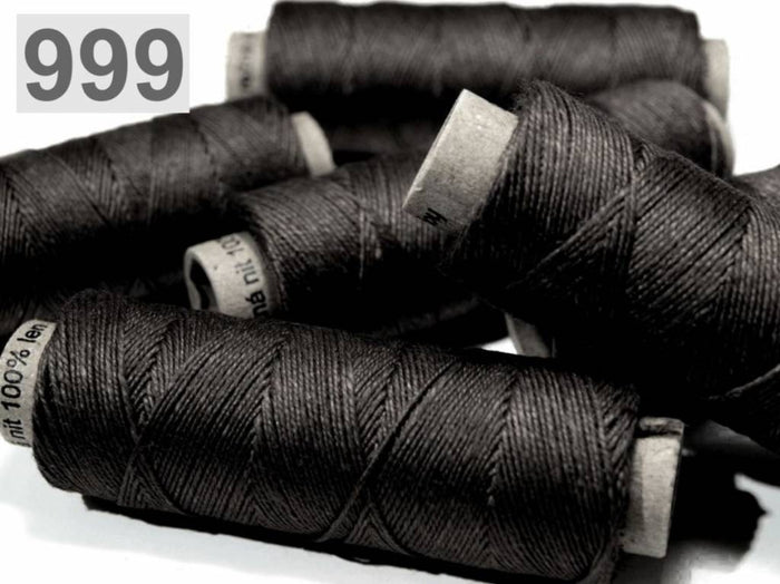 Linen yarn black 50m