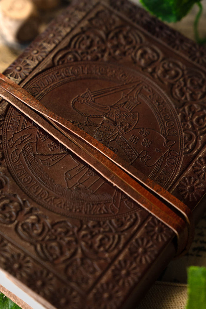 Leather journal knight