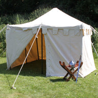 Medieval tent Herold 4 x 4 m, red-natural, 425 gsm