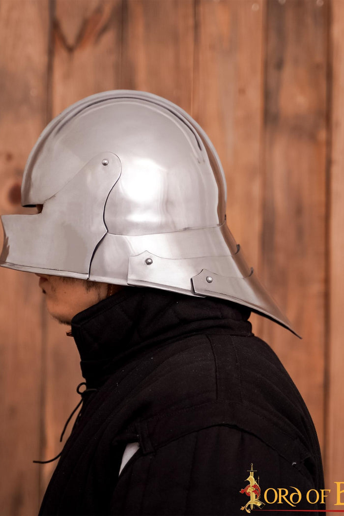 Sallet alemão com aventail, 2 mm (battle-ready)
