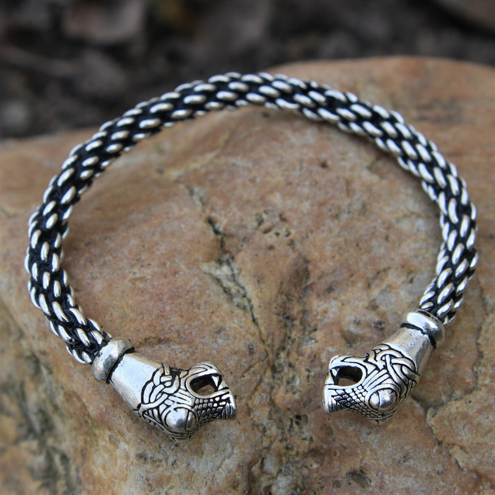 Bracelet viking d’Oseberg taille L, en bronze argenté