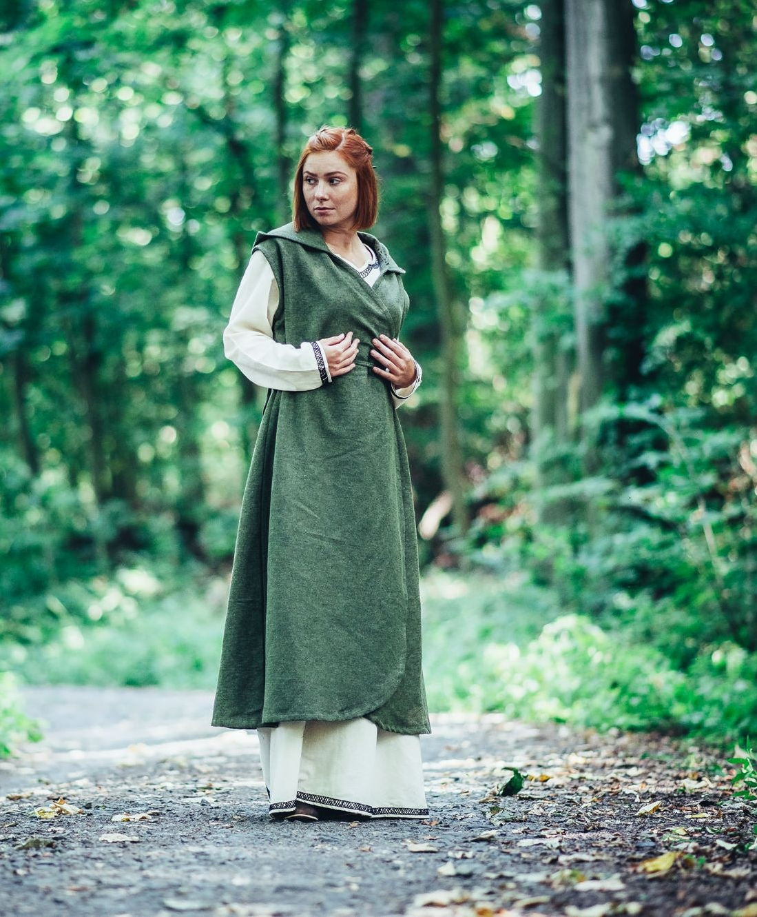 Suknia kopertowa Thyra, zielona