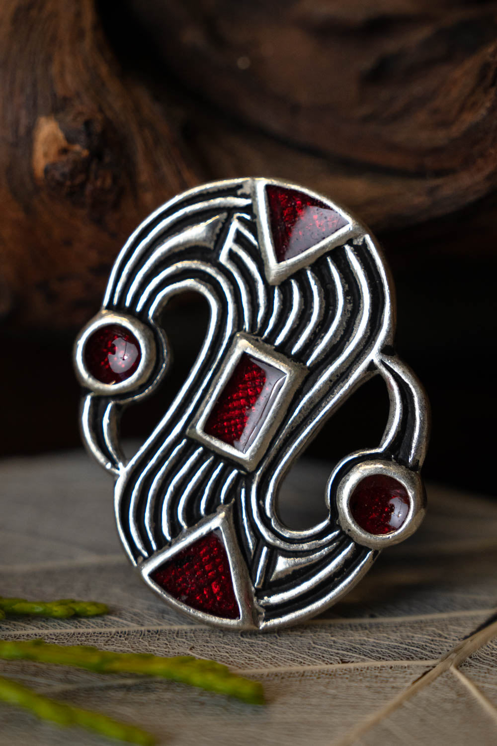 Fibula a S tardo-merovingia, bronzo argentato