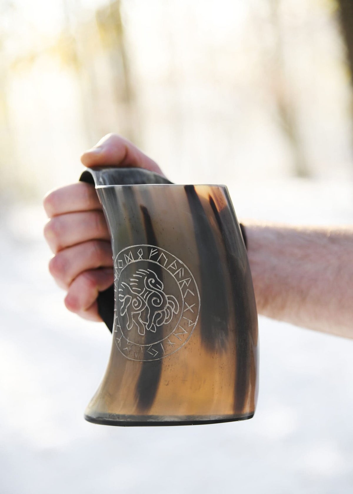 Horn dryckesmugg Sleipnir, 650 till 1000 ml