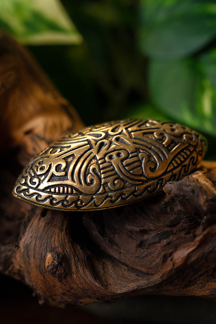 Jellinge schildpad broche, brons