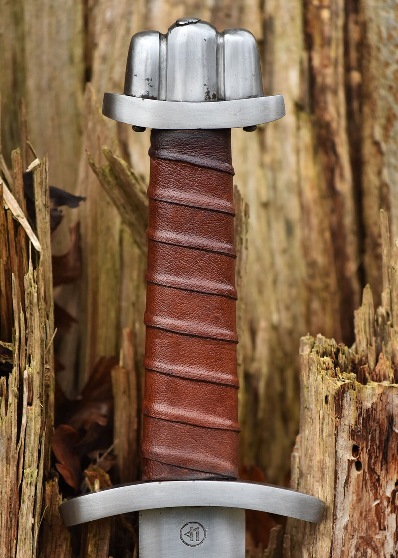 Viking sword with lobed pommel, long, blunt (battle-ready)
