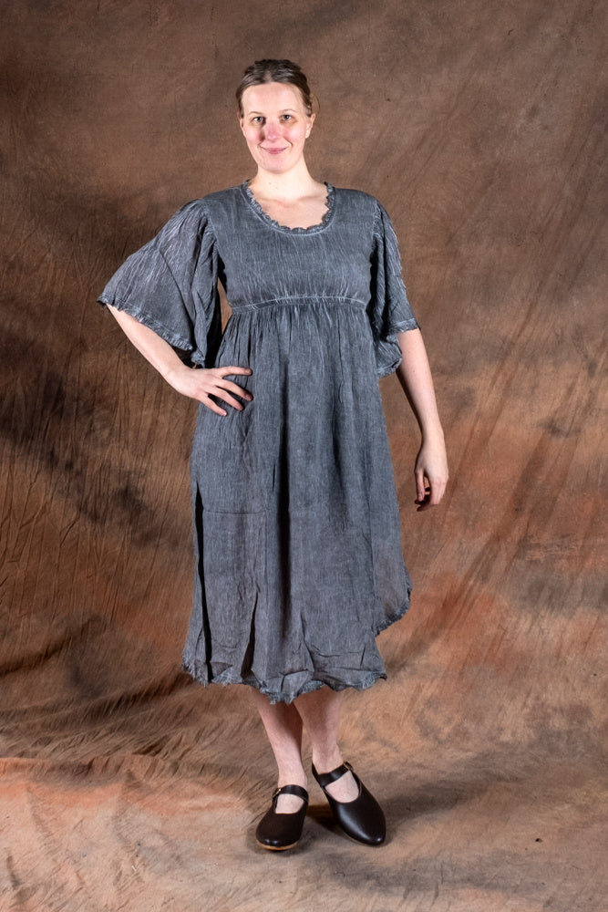 Frieda zomerjurk, grijsblauw
