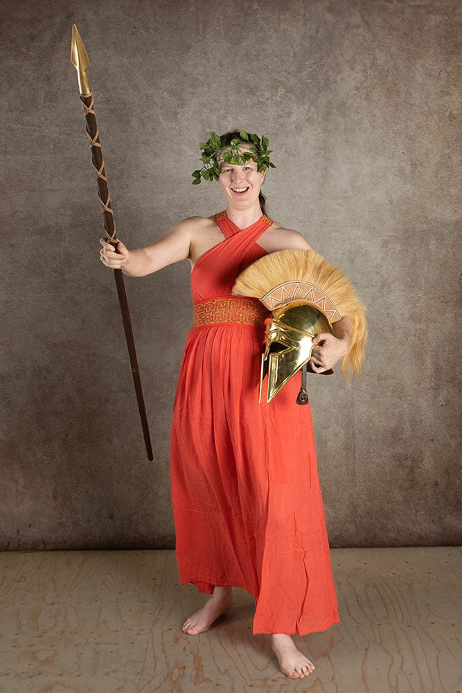 Goddess Dress Persephone, coral red