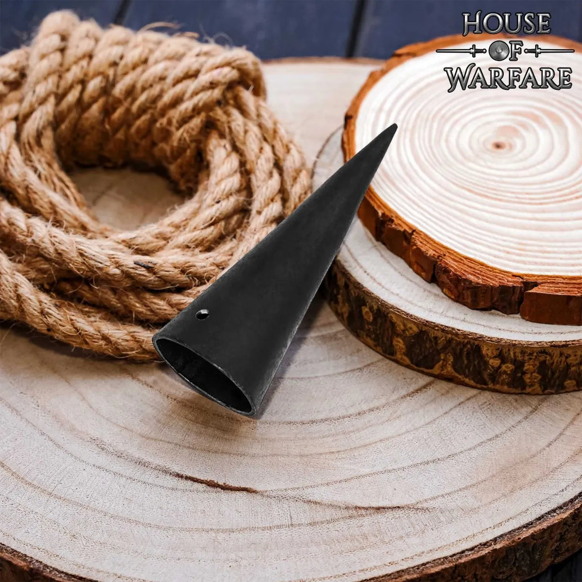 Conical butt cap, hand-forged, sharp