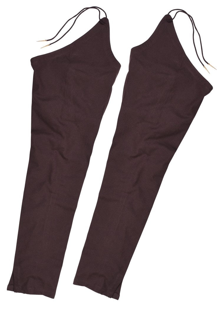 Middelalderlige chausses med snører, brun