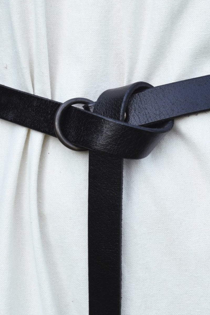 Cinturón de anillas, 190 cm, negro