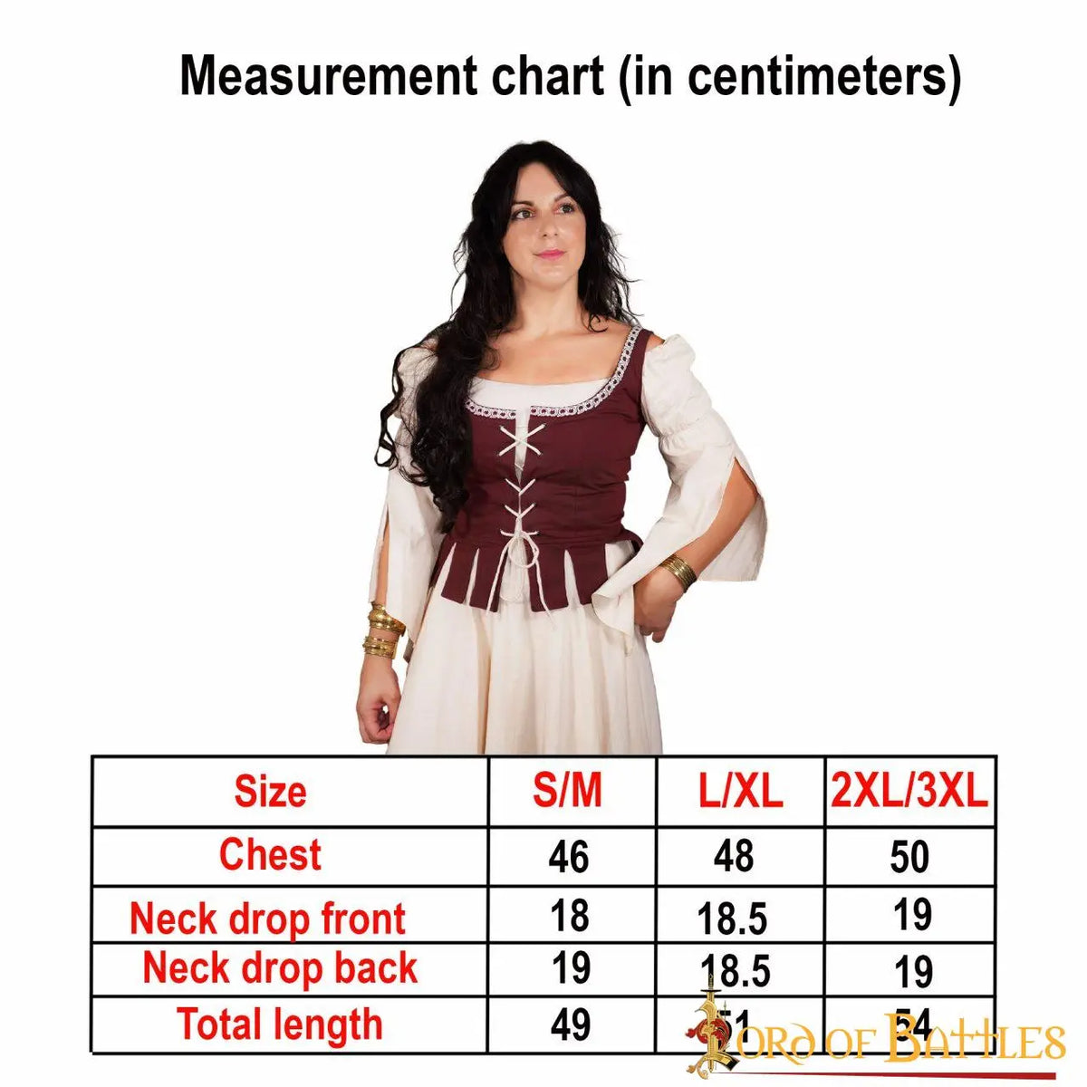 Medieval doublet Adalyn, red