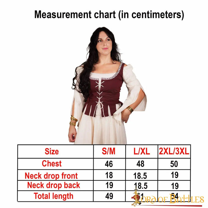 Medieval doublet Adalyn, red
