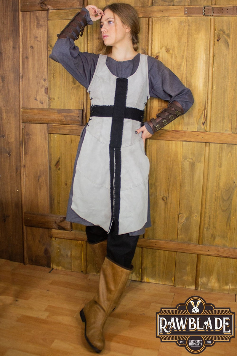 Kreuzritter Tabard Damen, grau schwarz