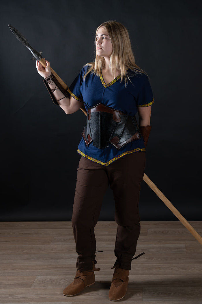 Corset en cuir Dark Elf noir/brun