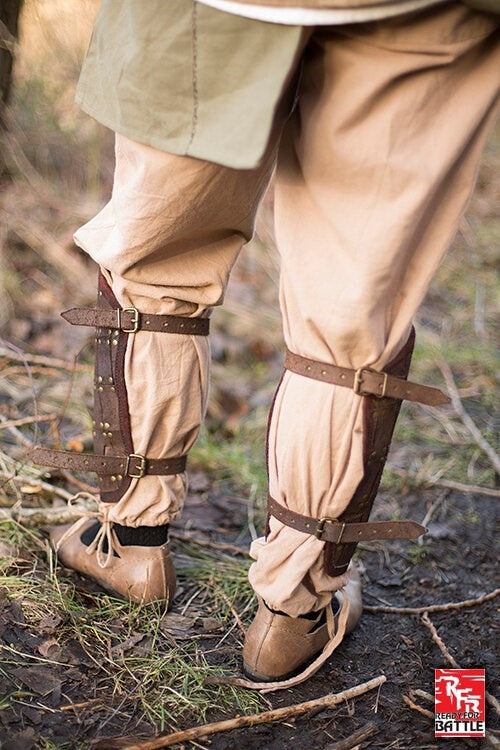 Par de espinilleras Fighter, marrones