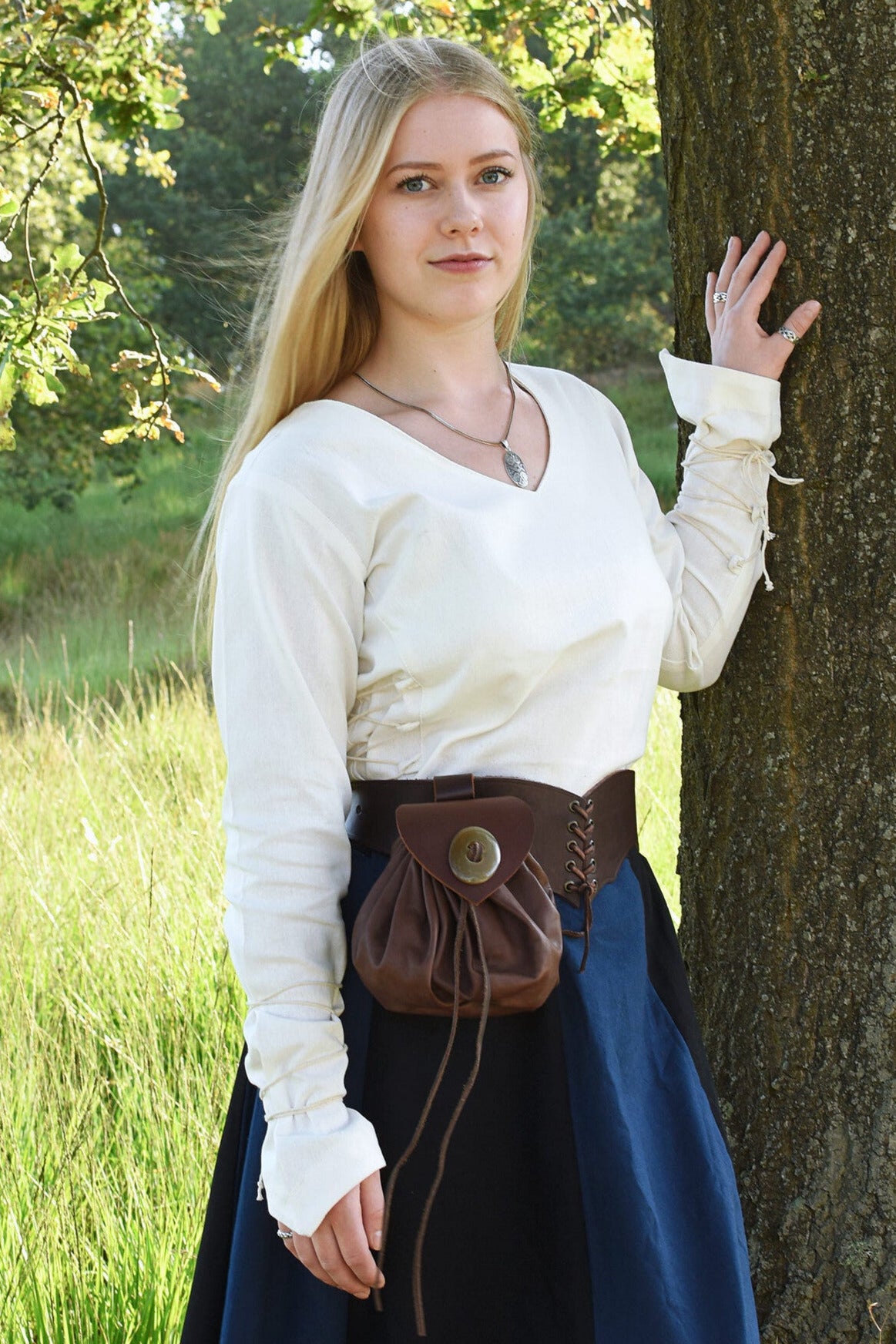 Blusa medievale Aubrey, naturale