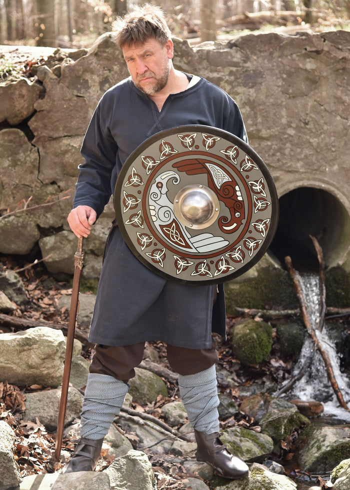 Wikinger Schild mit Raben und Triquetras
