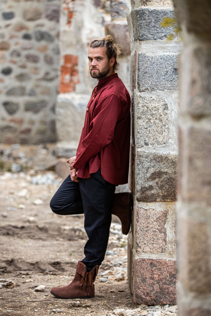 Hand-woven shirt, red