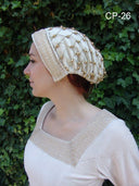 Hårnet (caul) Margaretha, fløjl, hvid